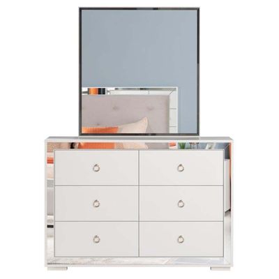 Ezekiel Dresser with Mirror-White / Silver