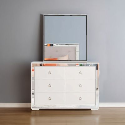 Ezekiel Dresser with Mirror-White / Silver