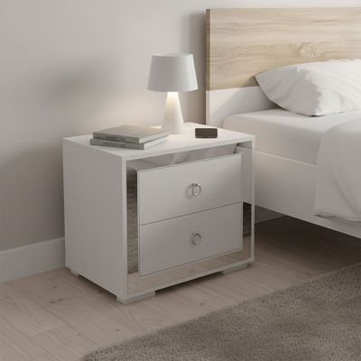 Ezekiel Night Stand-White / Silver Ezekiel Night Stand-White / Silver