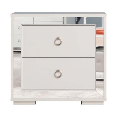 طاولة سرير من إيزيكيال - أبيض/ فضي طاولة سرير من إيزيكيال - أبيض/ فضي