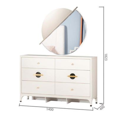 Aloha Dresser with Mirror - White / Golden