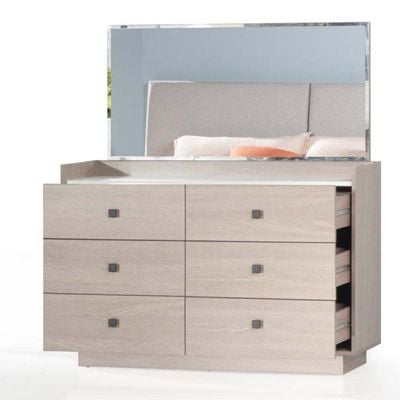Paloma Dresser with Mirror -Natural / Marble