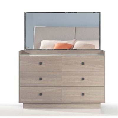 Paloma Dresser with Mirror -Natural / Marble