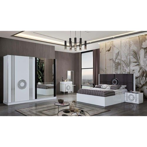 Venus Bedroom Set- White / Dark Grey