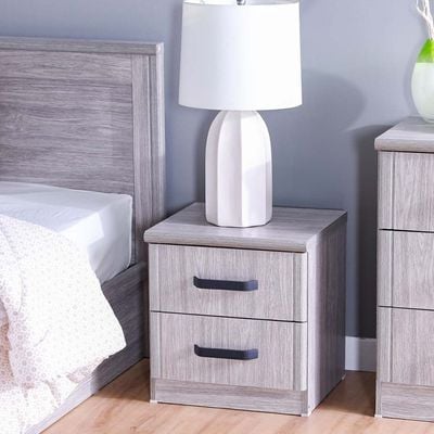 Raymond Nightstand - Set of 2 - Grey Oak - With 2-Year Warranty