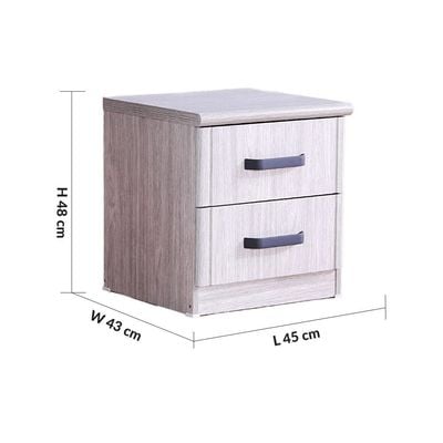 Raymond Nightstand - Set of 2 - Grey Oak - With 2-Year Warranty