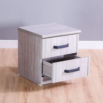 Raymond Nightstand - Set of 2 - Grey Oak - With 2-Year Warranty