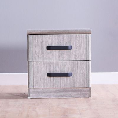 Raymond Nightstand - Set of 2 - Grey Oak - With 2-Year Warranty