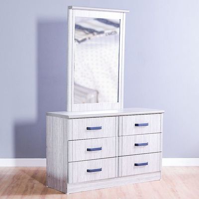 Raymond Dresser with Mirror - Grey Oak - With 2-Year Warranty