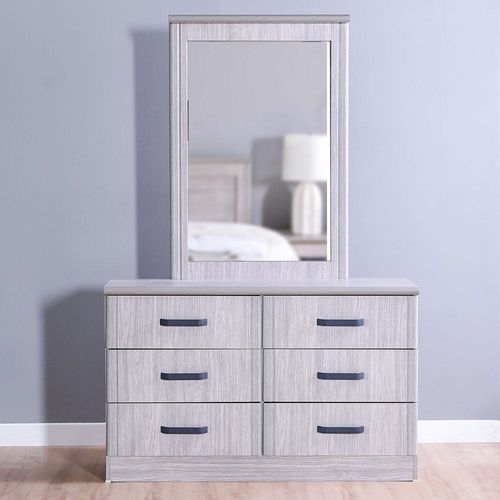Raymond Dresser with Mirror - Grey Oak -2 Year Warranty