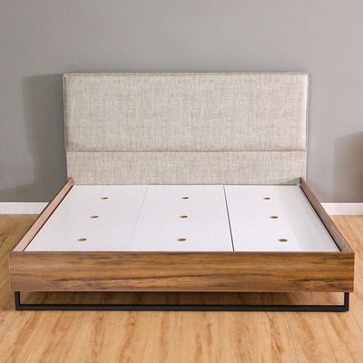 Norden 180X200 King Bed-Beige / Walnut