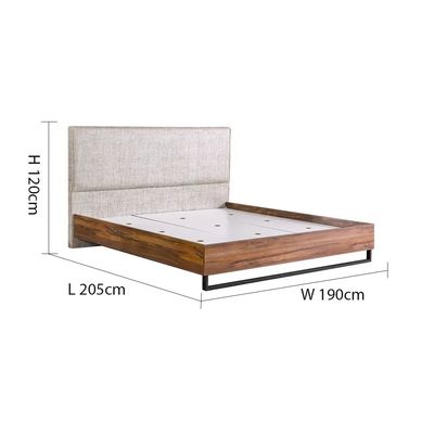 Norden 180X200 King Bed-Beige / Walnut