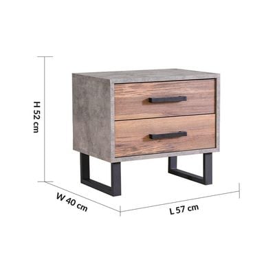 Norden L 57 x W 40 x H 52 cm Night Stand Set - 2 Years Warranty