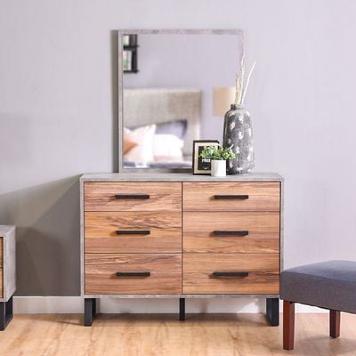 Norden Dresser with Mirror-Walnut / Stone Grey