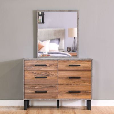 Norden Dresser with Mirror-Walnut / Stone Grey