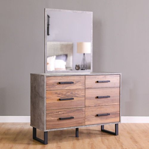 Norden Dresser with Mirror-Walnut / Stone Grey