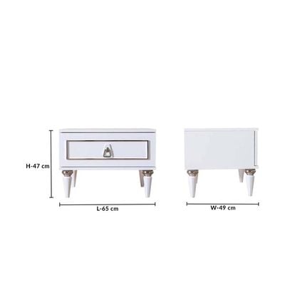 Merit Night Stand Set of 2-White / Silver