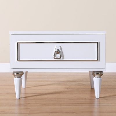 Merit Night Stand Set of 2-White / Silver