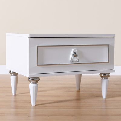 Merit Night Stand Set of 2-White / Silver