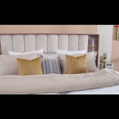 سرير بمقاس كينج 180x200 سم من دوليرس - خشب جوز الهند / بيج