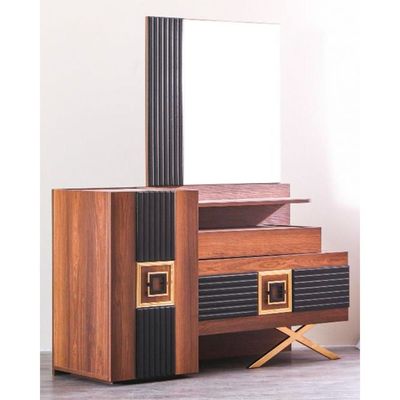 Dolores Dresser with Mirror-Walnut / Black