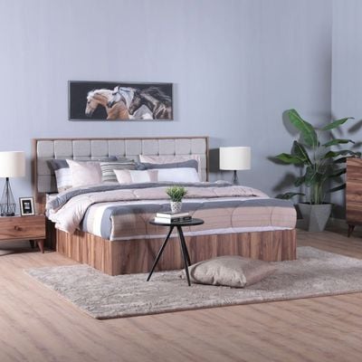 Ruby Bed Room Set-Grey / Walnut