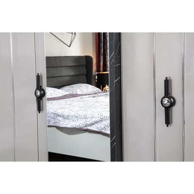 Form 6 door Wardrobe - Black / Grey