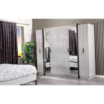 Form 6 door Wardrobe - Black / Grey