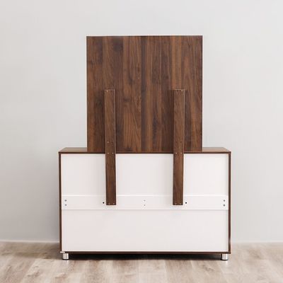 Lilith Dresser with Mirror - Walnut/Grey