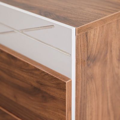 Lilith Dresser with Mirror - Walnut/Grey