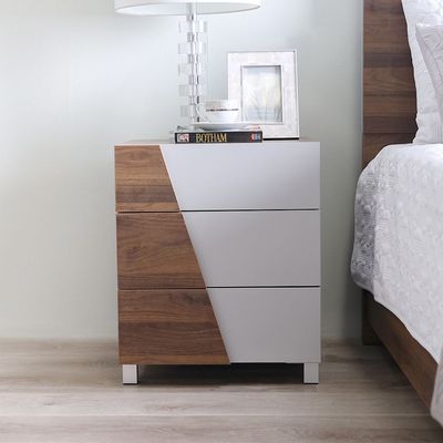  Paxton Night Stand - Walnut/Grey