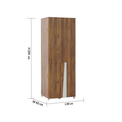 Paxton 2-Door Wardrobe - Walnut/Grey