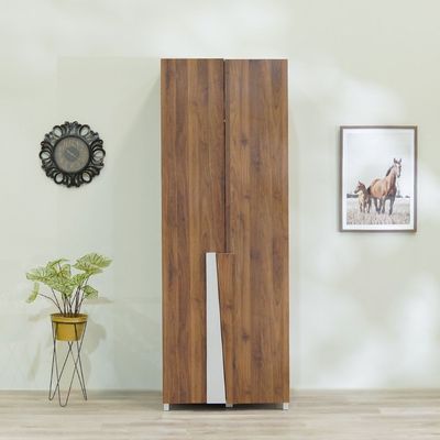 Paxton 2-Door Wardrobe - Walnut/Grey