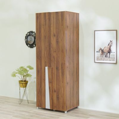 Paxton 2-Door Wardrobe - Walnut/Grey