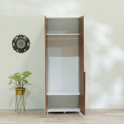 Paxton 2-Door Wardrobe - Walnut/Grey