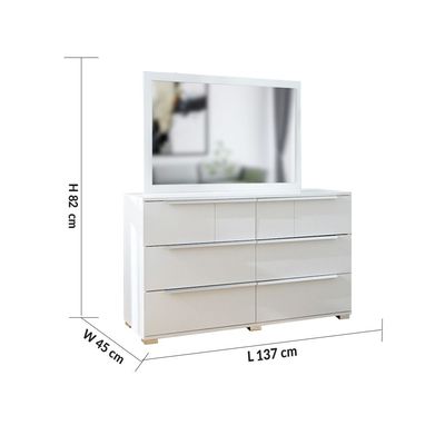 Brooklyn Dresser With Mirror - White