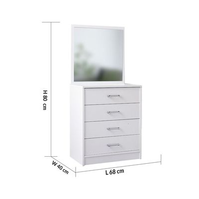 Astoria Dresser With Mirror - White