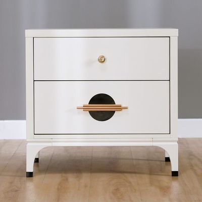 New Aloha Nightstand - White/Golden - With 2-Year Warranty