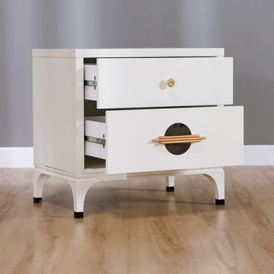 New Aloha Nightstand - White/Golden - With 2-Year Warranty