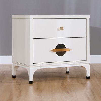 New Aloha Nightstand - White/Golden - With 2-Year Warranty