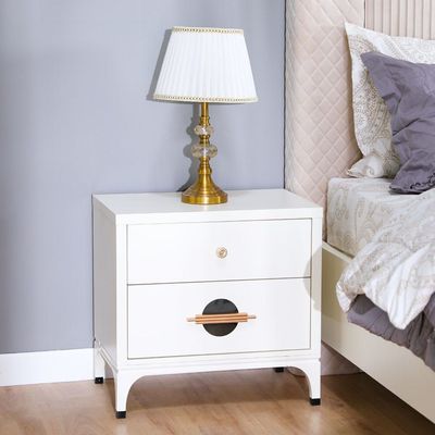 New Aloha Nightstand - White/Golden - With 2-Year Warranty