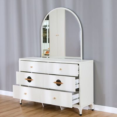 New Aloha Dresser with Mirror - White/Golden - With 2-Year Warranty