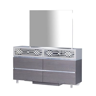 Calvin Dresser+Mirror W/Led - Grey / Silver