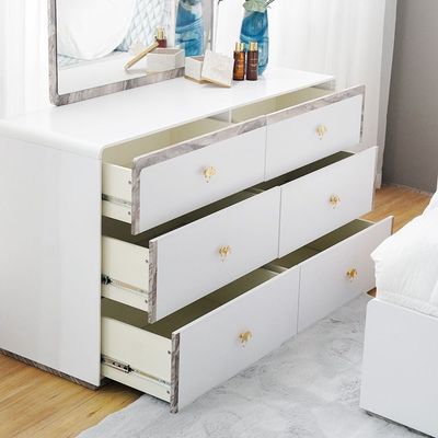 Gingko Dresser w/ Mirror - Matte White / Gold