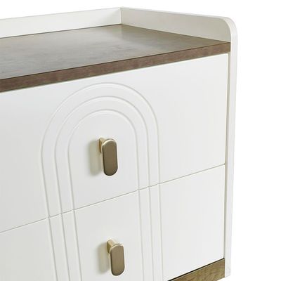 Eliza Night Stand - Matte White / Oak