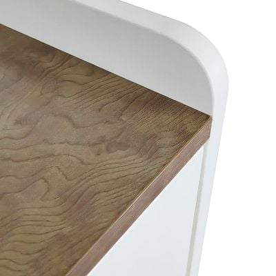 Eliza Night Stand - Matte White / Oak