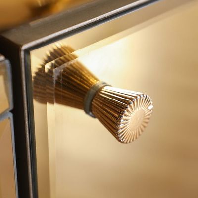 Bentley Dresser with Mirror & Stool - Taupe / Gold / Beige