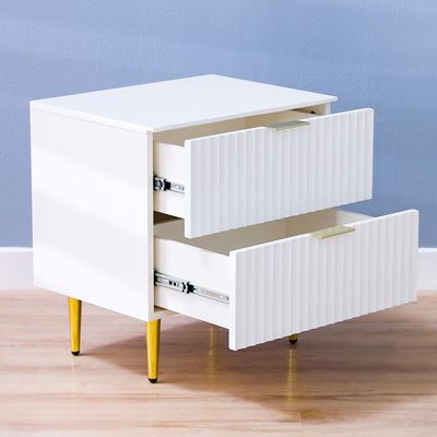 Dorothy Nightstand - White/Golden - With 2-Year Warranty