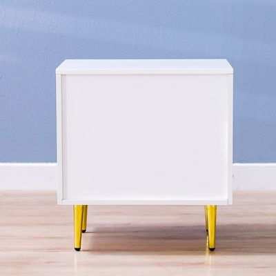 Dorothy Nightstand - White/Golden - With 2-Year Warranty