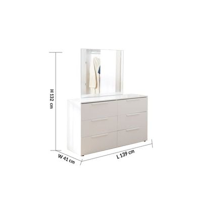 Serenity Dresser with Mirror - White